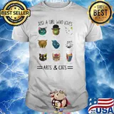 Just A Girl Who Loves Arts And Cats Shirt