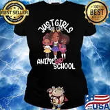 Just Girls Who Love Anime and School Kawaii Back to School T-Shirt Ladies tee
