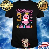Kids Baby Shark Shirt 3rd Birthday Boy Girl 3 Year Old T-Shirt
