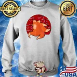 Kitsune Fox with Many Tails Cherry Blossom Japanese T-Shirt Sweater