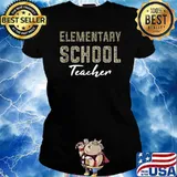 Leopard elementary school Teacher Back to School supplies T-Shirt Ladies tee