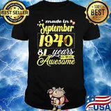 Made in september 1940 81 years of being awesome sunflower T-Shirt