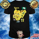 Map of Nigeria Landmarks symbols T-Shirt