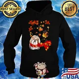 Maple Leaf Shih Tzu Fall Hello Autumn T-Shirt Hoodie