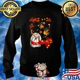 Maple Leaf Shih Tzu Fall Hello Autumn T-Shirt Sweater