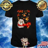 Maple Leaf Shih Tzu Fall Hello Autumn T-Shirt