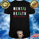 Mental Health Awareness Graphic Green Ribbons T-Shirt