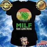 MILF-Man I Love Frogs Amphibian Vintage T-Shirt Ladies tee