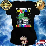 Monster Truck Dinosaur I'm ready To Crush Preschool T Rex T-Shirt Ladies tee