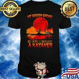 My broom broke so become a kayaker witch blood moon halloween shirt