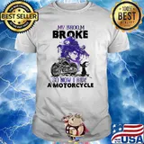 My broom broke so now i ride a motorcycles cat witch halloween shirt