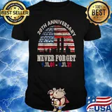 Never Forget 911 20th Anniversary Patriot Day USA Flag T-Shirt