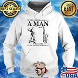 Never Underestimate A Man Who Loves Golf And Saxophone Shirt Hoodie