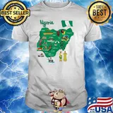 Nigeria tourist attractions symbols map T-Shirt