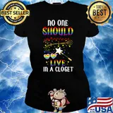No One Should Live In A Closet LGBT Gay Pride T-Shirt Ladies tee