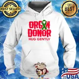 Organ Donor Hug Gently Transplant Surgery Recovery Pink T-Shirt Hoodie