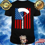 Paraglider Paragliding American Flag T-Shirt