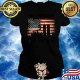 Patriot Day 20th Anniversary Never Forget Memorial USA Flag T-Shirt Ladies tee