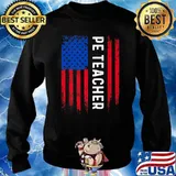PE Physical Education Teacher American Flag T-Shirt Sweater