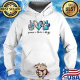 Peace Love Dogs Paw Dog T-Shirt Hoodie