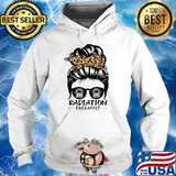 Radiation Therapist Messy Bun Hair Funny Leopard T-Shirt Hoodie