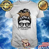 Radiation Therapist Messy Bun Hair Funny Leopard T-Shirt