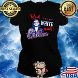 Red And White Mullet Classic Morgan Art Wallen Country Music T-Shirt Ladies tee