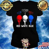 Red white blue golf fireword 4th of july s Ladies tee