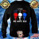 Red white blue golf fireword 4th of july s Sweater
