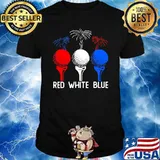 Red white blue golf fireword 4th of july shirt