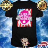 Retired Postal Worker Mailman Retirement Flag T-Shirt