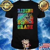Riding Into 1st Grade Dirt Bike Motocross Lgbt T-Shirt
