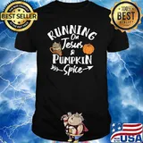 Running On Jesus And Pumpkin Spice Fall Autumn Funny Zip Hoodie