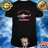 Salt Life Live Salty Shark Amrican Flag Shirt