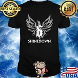 Shinedowns Black and White Logo Rock Music T-Shirt