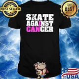 Skater Against Breast Cancer Awareness Pinktober Pink Ribbon T-Shirt