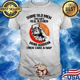 Some old men take naps real old men drink bourbon then take a nap blood moon shirt