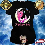 Space Axolotl Kawaii Pastel Goth Japan Anime Comic T-Shirt Ladies tee