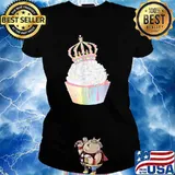 Sugar Sweet Cupcake With Crown T-Shirt Ladies tee