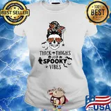Thick Things And Spooky Vibes Skull Halloween T-s Ladies tee