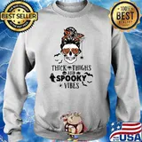 Thick Things And Spooky Vibes Skull Halloween T-s Sweater
