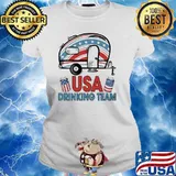 USA Drinking Team Camping Shirt Ladies tee