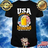 USA Drinking Team Today Drinking Team Today We Are Drinking Nure Than You In One Year American Flag T-Shirt