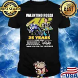 Valentino rossi 25 years 1996 2021 thank you for the memories signature shirt