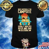 What happens at the campsite usually involves beer and bad decisions vintage shirt