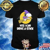 YES I CAN DRIVE A STICK SNOOPY witch Moon Shirt