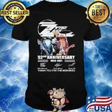 ZZ top 52nd anniversary 1969 2021 thank you for the memories signatures shirt