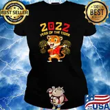 2022 Year Of The Tiger Dabbing Happy Chinese New Year T-Shirt Ladies tee