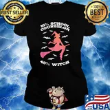 51 Percent School Counselor 49 Percent Witch Halloween T-Shirt Ladies tee