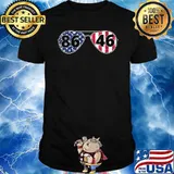 86 46 USA Vintage Flag Sun Glasses T-Shirt